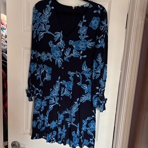 Draper James Navy Dress with Blue Floral Design